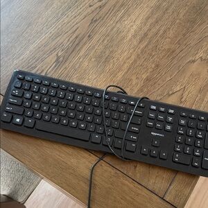Wired Black Slim USB Keyboard - Full-Size Layout